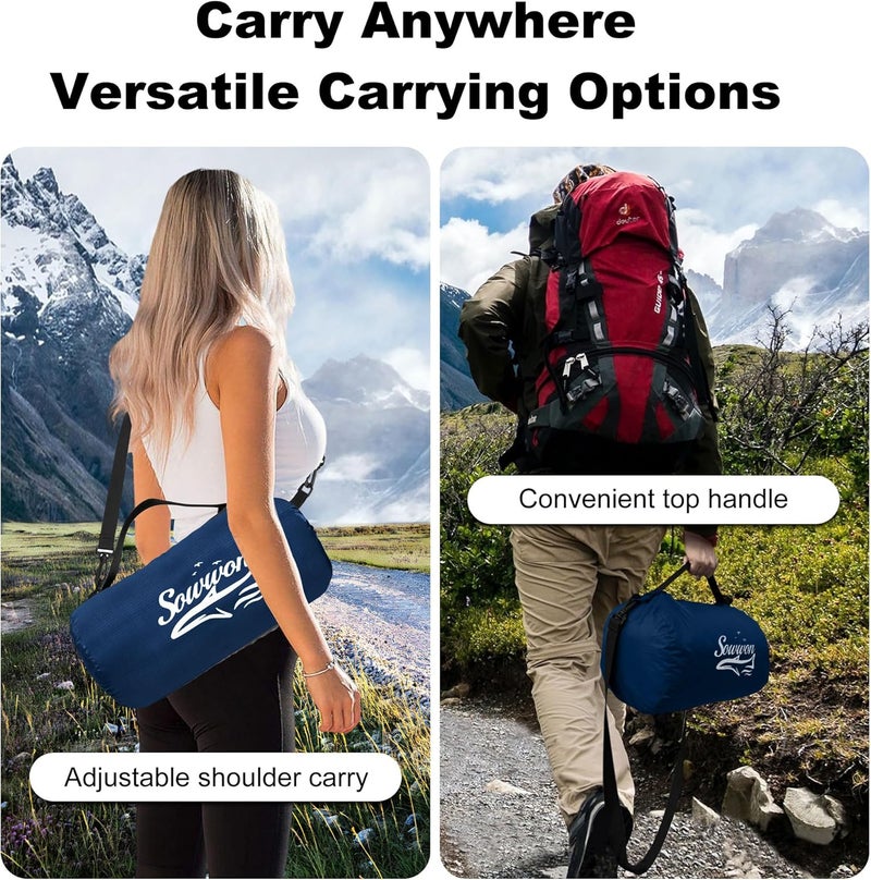 sowwon Waterproof Outdoor Blanket Packable, Stadium Blankets for Camping with Sherpa Fleece Lining, Large Windproof Emergency Throw for Garss Picnic Hiking Road Trip, Machine Washable, 82"X 55"/ 92''X 60'' - Image 4